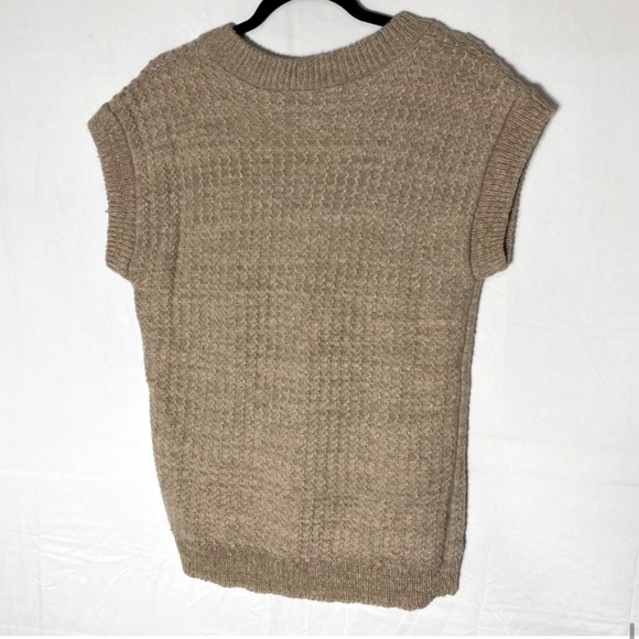 Vintage Handmade Tan Beige V Neck Knit Sweater Vest L - Picture 12 of 13